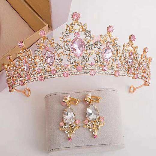 End of the World Crown Tiara for Children Princess Pink Girls Crystal Hair Accessories Baby Birthday Hair Crown Girls Performance Hairband Hair Gold Pink Diamond Crown 1 pc