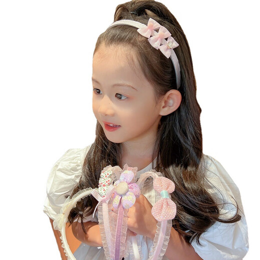 Rongxia children's hairband, summer princess bow headband, girls' headband, hair accessories, Korean baby hairband, 2# pink bow