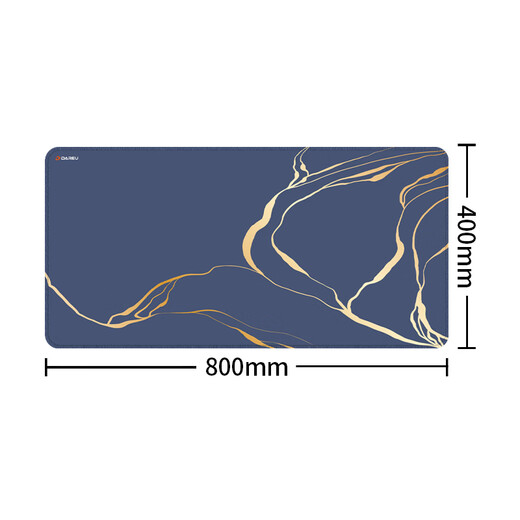 达尔优游戏电竞鼠标垫 fps顺滑加厚精密锁边 防泼电脑键盘办公超大号桌垫 鎏金-蓝800*400*3mm