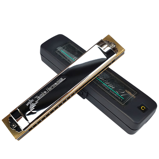 通宝日本原装进口 21孔复音口琴成人专业演奏级表演送人乐器口琴 3521 Am 和声小调