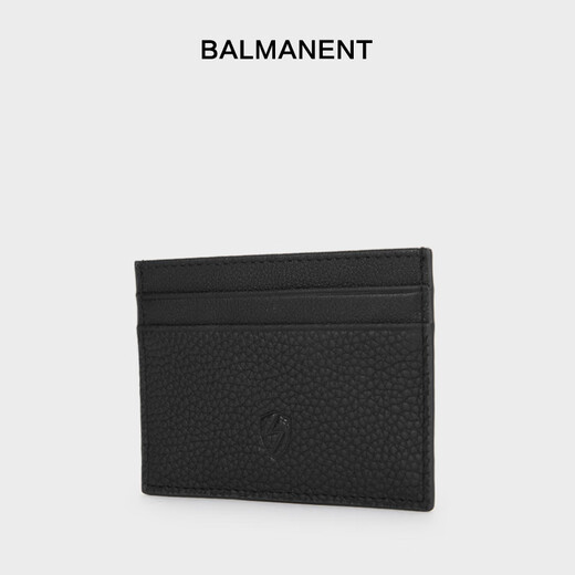 巴玛特（Bal Manent）男士卡包超薄简约时尚青年卡夹便携式银行卡套零钱位大容量设计 黑色