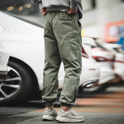 Maden Workwear American Retro EasyPants Krawatten Draw String Harren Casual Hosen Bloomer Long Hosen Männer schwarz xl
