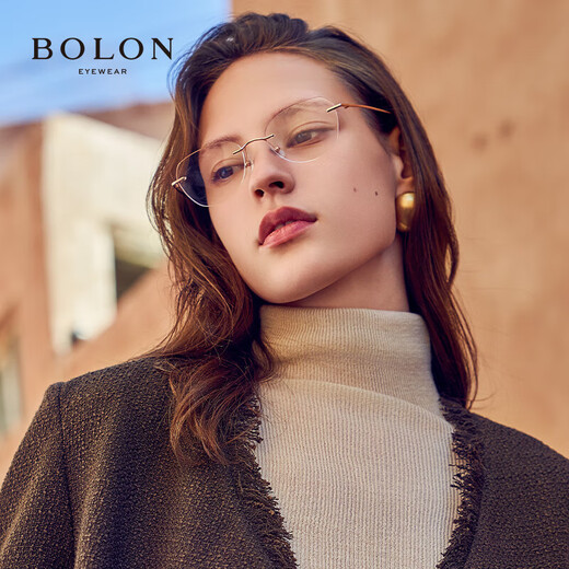 暴龙（BOLON）无框近视眼镜框 女士优雅轻盈蝶形钛合金镜架可配镜片 BT1592