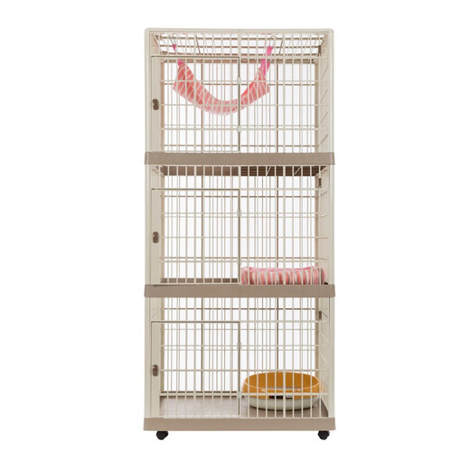 Iris Cat Cage Gran Hogar Cage de dos capas de dos capas Cat Cage 813 Beige