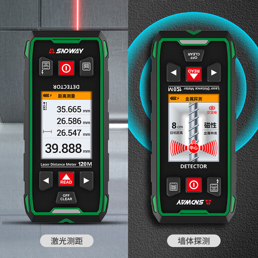 Shendawei laser ranging load-bearing wall detector metal wood stall electric line scanner measuring room instrument SW-6100GT