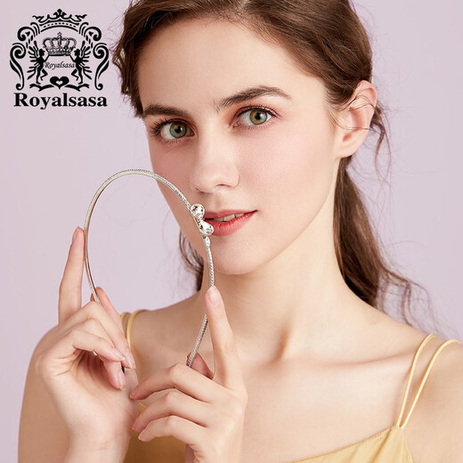 Royal sasa皇家莎莎韩国蝴蝶结甜美细款发箍简约金属头箍压发发卡成人女头饰 亮白色WH