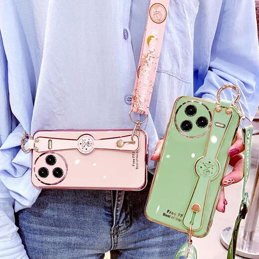 Ruisipai Redmi K80 mobile phone case Xiaomi K80pro wristband protection silicone cover crossbody lanyard lens all-inclusive anti-fall redmik soft shell k8o ultra-thin por female trendy creative butter green with wristband holder free full-screen steel film + crossbody lanyard Redmi K80