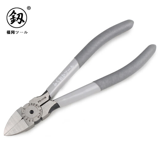 鰰Fukuoka Tools household electronic water mouth pliers scissors model plastic industrial grade oblique nose shears oblique nose pliers sharp edge