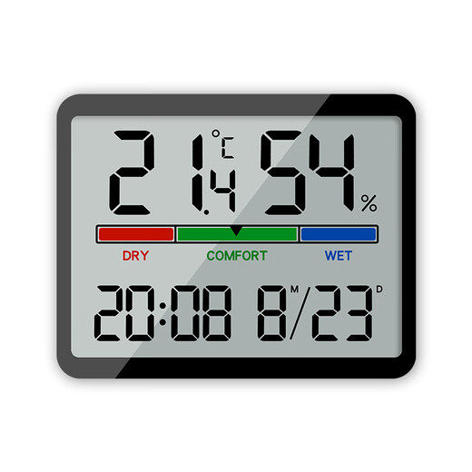 Refrigerador Magnético Succión Reloj Desktop Temperatura electrónica y humedad Medidor Etiqueta Climatrato Madre y bebé Temperatura y medidor de humedad Medidor Medidor de cocina Succión magnética 9905 Blanco