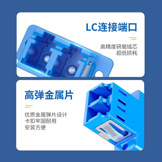 HAILE海乐 光纤适配器电信级LC-LC双工耦合器 LC法兰盘光纤对接头延长器光纤转接头 1个装 LC-2S-1