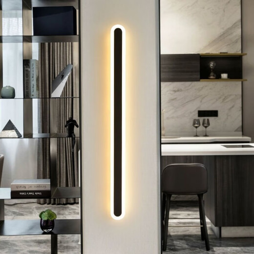 Yaotian one-word wall lamp, bedroom lamp, bedside lamp, LED strip lamp, living room background wall, study corridor lamp, aisle stair lamp, white-100cm, three-color dimming (white light + warm light + neutral light)