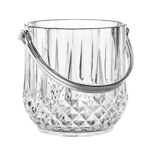 Magic Bean Shenghuo Acrylic Ice Bucket High Value Commercial Champagne Bucket Plastic Home Bar KTV Small Ice Bucket Ice Bucket Thickened Diamond Crystal Ice Bucket 1100mL-Free