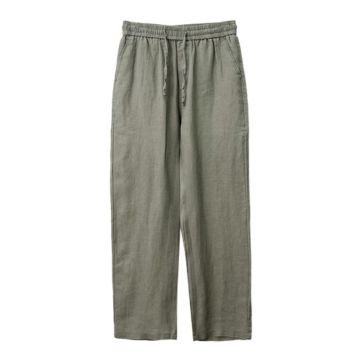 Good Bull (Haobuyi) Leinenhosen für Männer Sommerdünne Baumwollhose für Männerfädenhosen mit Breitbein loser, gerade Bein-Freizeithosen. Die ursprüngliche Farbe von Thread XL 135-150jin [Jin ist 0,5 kg]