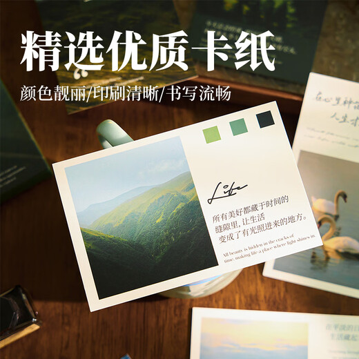 Flowers, heart-warming postcards, scenery, high-end greeting cards, Chinese Valentine's Day, handwritten blessing cards, life is a wilderness 4663