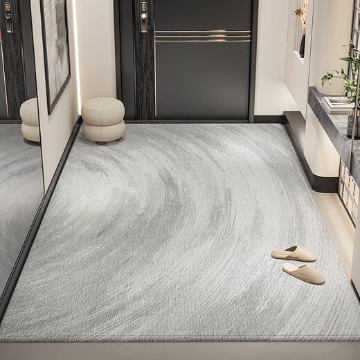 
The foyer floor mat waterproof and anti-slip silicone entrance door 2024 new style entrance foot mat dirt-resistant and washable mat gray-colored-15271 80CM wide*100CM long [silica grid strong