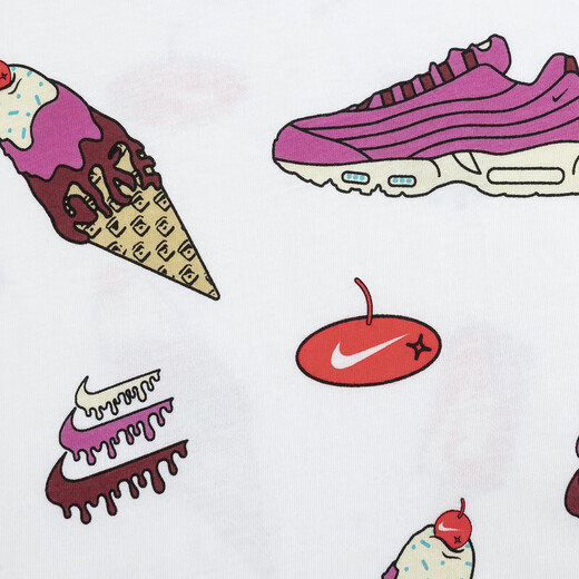 
NIKE Nike Children's Clothing 2025 Summer Boys and Girls Ice Cream Pattern Print T-shirt Children's Versatile Fashion Short Sleeves