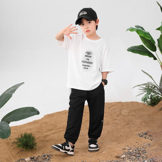 左西防蚊裤男童裤子儿童夏季薄款2025新款男孩速干运动 黑色 150