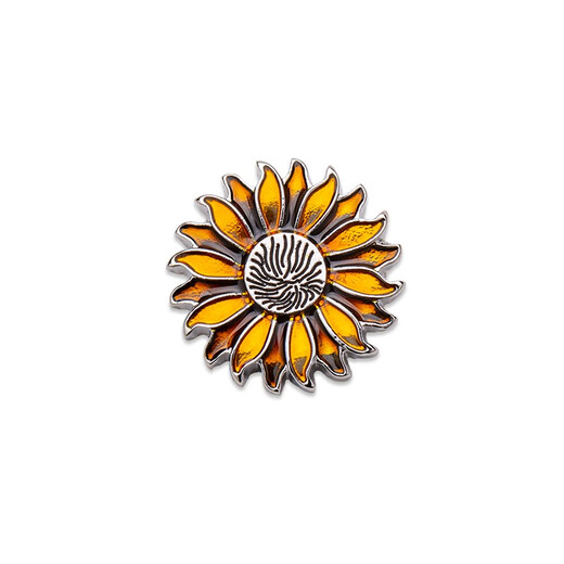 Kaflink Flower Blossom Rich Metal Brooch High-end Lapel Pin Button Collar Corner Button Suit Clothing Accessories Men's and Women's Brooch Badge XZ-K243 Sunflower Yellow 1 pc