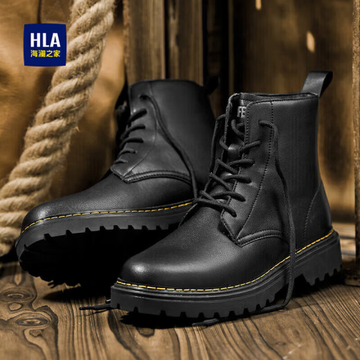 Heilan House HLA Martin boots men's high-top black work boots men's boots men's HAAGZM4AAZ0181 black 42