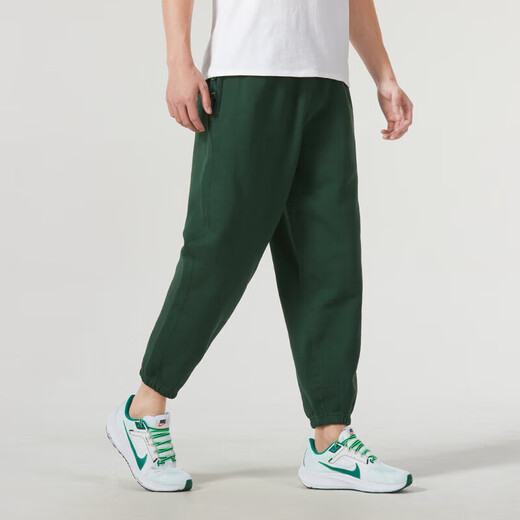 耐克（NIKE）绿色加绒长裤男宽松束脚裤防风运动裤保暖休闲卫裤DX1365 绿色_DX1365-323 偏大一码 L 推荐130-150斤