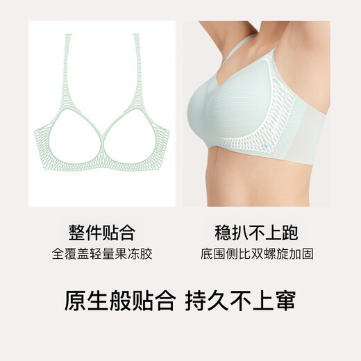 Ubras No Size Lightweight Breathable Waffle Sling Spaghetti Shoulder Sweat-Free Underwear Women's Bra No Wires Bra Ripple Blue (Pure Blue) One Size Vest Style - Small Bottom Version (80-100Jin Jin is equal to 0.5kg)