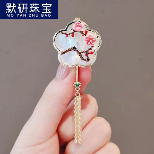 Moyan (MOYAN) flower orchid brooch for women Chinese fan tassel suit pin antique style cheongsam pressed placket 179# magnolia brooch