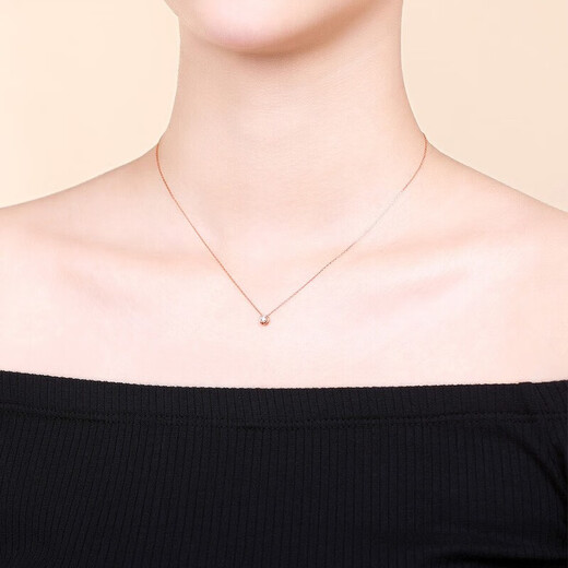 Xie Ruilin (TSL) New Year's gift 18k gold diamond necklace women's diamond color gold clavicle chain set chain BB408