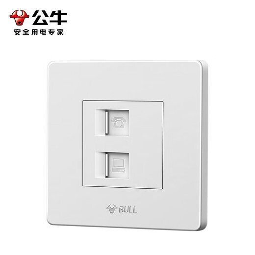 Bull (BULL) telephone network plug-in panel socket panel network cable telephone line socket [telephone computer (Category 5e)] G07 white