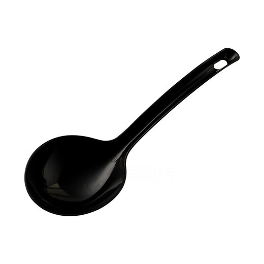 Disposable soup spoon plastic takeaway hot pot packaged casserole porridge spoon individually packaged pickled fish commercial large male spoon simple black large spoon 50 pieces