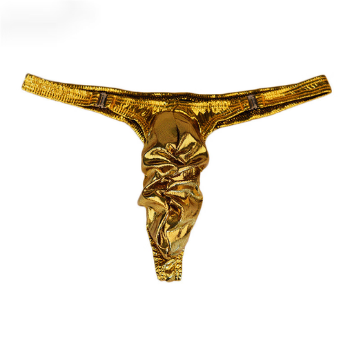 Confidential delivery of men's sexy underwear, men's thong, men's temptation, teasing, no need to take off, seamless sm corner, silver, men's double-sided buckle passion, U-convex sexy underwear, men's ice silk pleated bag, men's thong