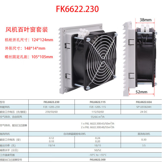 宙语6625/6622/6623/机柜风扇过滤器电柜散热风扇通风防尘风机百定制 FKL6623.230风机滤网套装