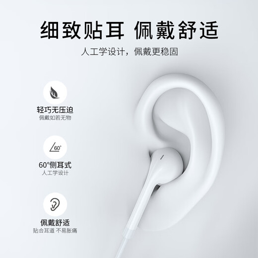 【万单爆款】耳机有线入耳式高音质typec接口适用于vivo小米oppo圆孔耳塞 Type-c扁口/不支持苹果ipad/电脑