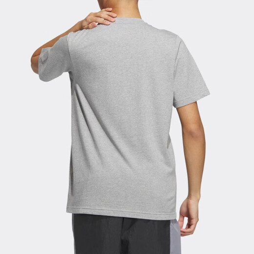 阿迪达斯 （adidas）NEO短袖男士女装夏季健身情侣款运动服透气休闲圆领T恤IP3885 IP3887灰色 S 推荐120-135斤