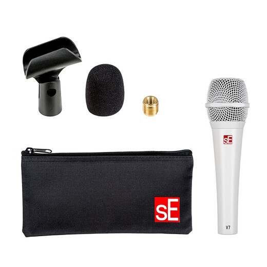 SE V7 dynamic microphone professional stage live performance vocal wired microphone computer live broadcast sound card karaoke anchor set equipment sE V7 WHITE+microphone cable+stand
