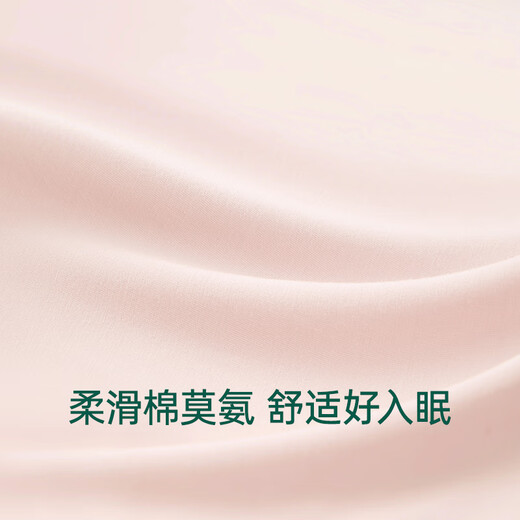 Anzhiban Anxin Cotton Couple Pajamas Summer Mommonia Cotton Casual Solid Color Short Sleeve Shorts Men's and Women's Home Clothes Set Peach Pink-Female M