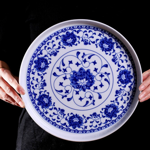 Hongying ceramic blue and white porcelain Chinese style white wine cup set old-fashioned household Jingdezhen ceramic wine set Chinese antique wine jug yellow spirit cup wine divider small wine cup with tray gift box Fuguilian