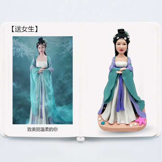 陶的传人泥人真人定制人像照片手办软陶人偶泥塑七夕情人节礼物结婚纪念日 22厘米单人
