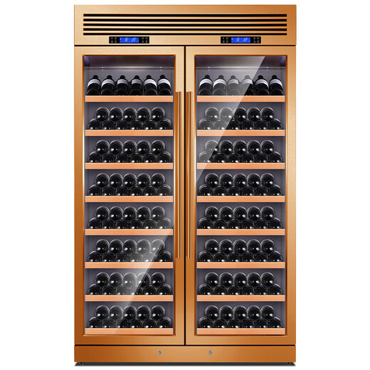 CIGARLOONG CL-320WB Red Wine Cabinet Stainless Steel Constant Temperature Wine Cabinet Intelligent Negative Ion Purification Double Door Air Cooling Rose Gold Full Version