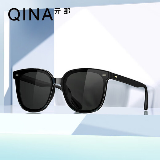 亓那（QINA）眼镜潮流方框墨镜男女防晒开车太阳镜QN5009A10