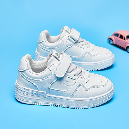 Guerrier (guerrier) Chaussures blanches pour enfants Boys Chaussures décontractées Chaussures de planche Campus chaussures de sport wz (CL) -0238 blanc 34