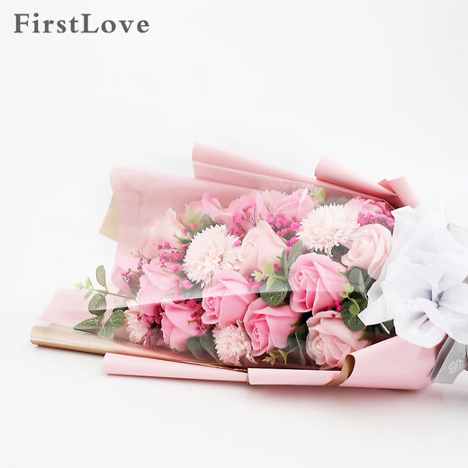 First Love 21 Roses, Carnations, Eternal Soap Flowers, Delivered in the Same City as New Year's Valentine's Day Gifts for Teachers, Non-Flowers
