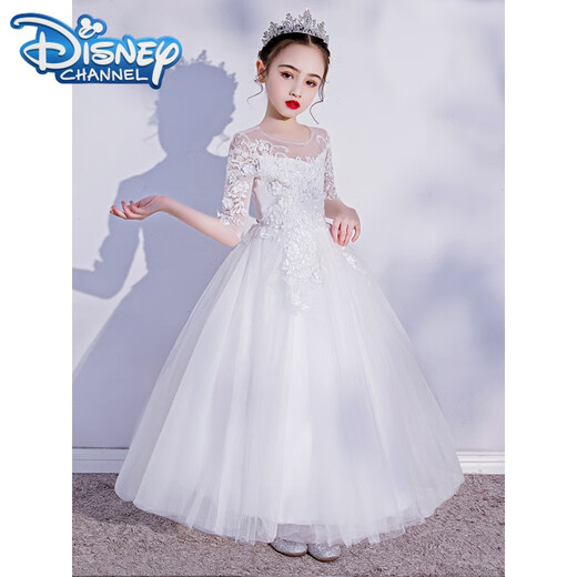 
Disney (Disney) girls' dress birthday children's piano performance dress girls high-end flower children's wedding evening dress princess skirt host 683 burgundy net sleeves [+ crown] 170cm