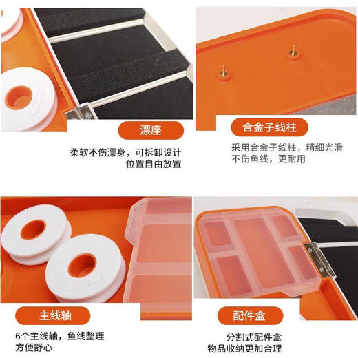Bai Chao three-layer four-sided multi-functional float box three-in-one large-capacity line box main line set fish float box fishhook storage box three layers - 45 cm - red carp