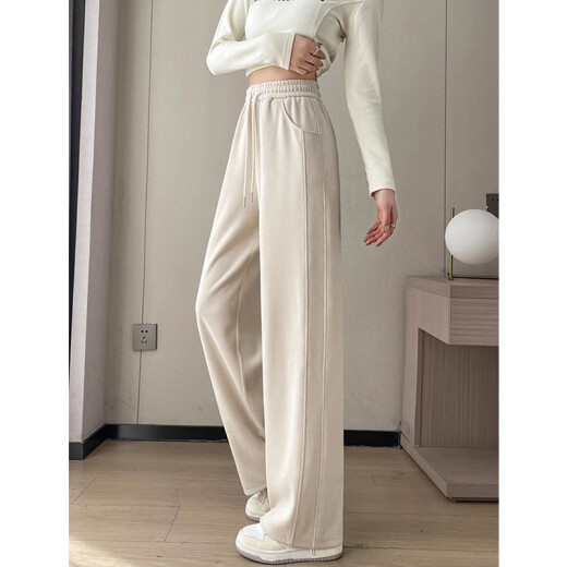 Red Dragonfly Versión estrecha Pantalones para mujeres 2025 Spring y otoño Nuevos pantalones casuales para mujeres Plus Velvet Spring Sports Pantalones rectos 689# Off-White Nine Point-más Velvet Super Soft Velvet l