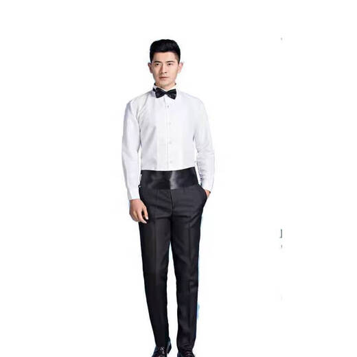 
Abefan men's white bow tie shirt performance dress shirt chorus costume performance costume groomsmen's suit swallow collar shirt white single piece bow tie 46 height 190 weight 200 Jin [Jin equals 0.5 kg]