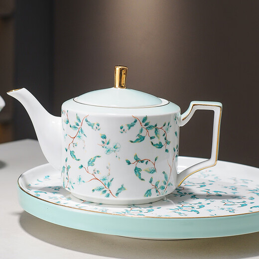 Yanze Light Luxury Wedding Gifts Wedding Gifts for Couples Tea Sets Cup Sets Housewarming Gifts Rotatable Light Fragrance Qingya Water Sets Eight-piece Set-Gift Box