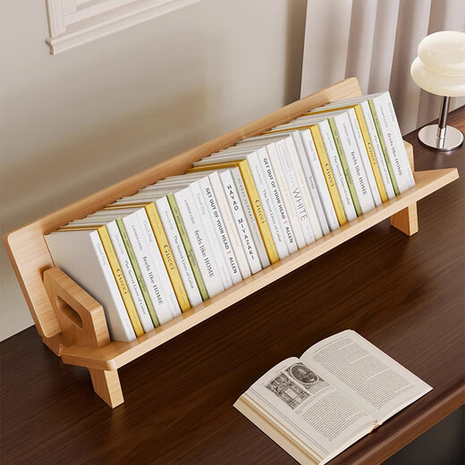 Muge household solid wood small bookcase student desk book storage bookshelf desktop organization book stand simple storage shelf environmentally friendly varnish style 40
