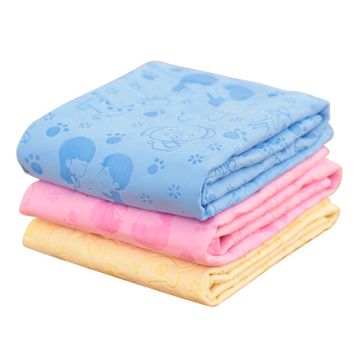 KimPets dog bath thickened bath towel pet absorbent towel large quick-drying imitation suede quick-drying dog bath towel cat supplies upgraded hook with tube (pink) cartoon print