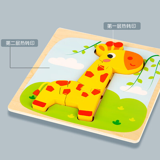 Sangetian (SANGTY) children's three-dimensional puzzle toy building blocks made of large hand-grabbing boards, boys and girls, baby panels, animal shapes, three-dimensional puzzle (car)