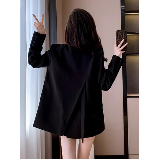 Yanxun Suit Short Jacket Women's Spring Autumn Winter 2025 New Style Western Fashion Small Versatile Top Suit Black M (Recommended 95-110 Jin Jin equals 0.5 kg)